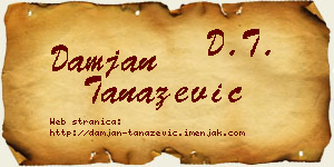 Damjan Tanazević vizit kartica